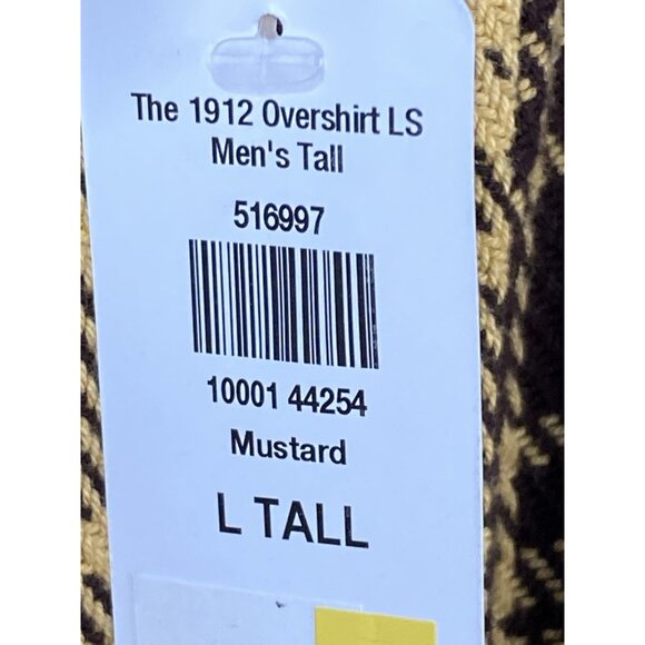 NWT LL Bean 1912 Overshirt Men’s L Tall Slightly Fitted Mustard Brown Plaid Jac - Picture 6 of 16